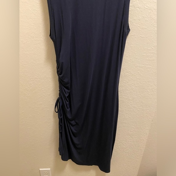 Athleta Navy Blue Side Gather T-Shirt Dress Size Small (Tiny Flaw) - Picture 8 of 10